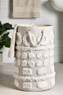 White Tufted Shapes Laundry Bag (M58846) | $47