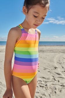 Multi Bright Rainbow Stripe Swimsuit (3-16yrs) (M58858) | €14 - €18.50