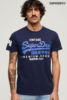 Superdry Blue Vintage Logo T-Shirt (M59228) | TRY 623