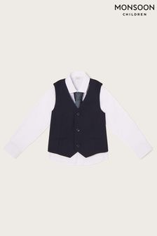 Monsoon Blue Callum 3 Piece Waistcoat And Shirt Set (M59924) | $94 - $130