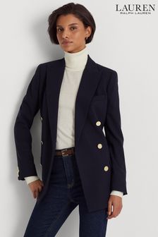 Lauren Ralph Lauren Navy Wool Crepe Blazer (M61708) | 943 zł