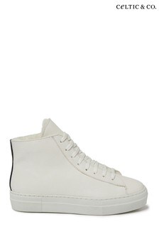 Celtic & Co White Sheepskin Lined High Top Trainers (M62081) | ₪ 643