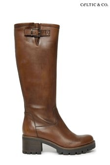 Celtic & Co. Womens Brown Biker Knee Boots (M62088) | ₪ 927