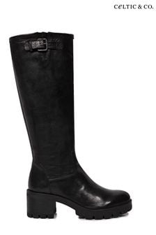 Celtic & Co. Womens Black Biker Knee Boots (M62089) | 1,434 SAR