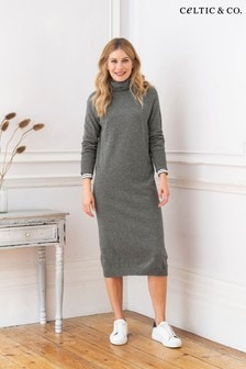 Celtic & Co. Grey Supersoft Midi Roll Neck Dress (M62092) | €93