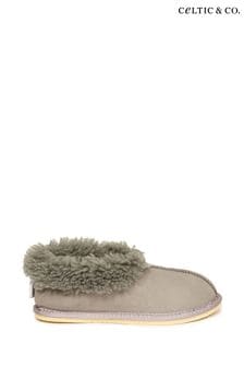 Celtic & Co. Ladies Grey Sheepskin Bootee Slippers (M62127) | ₪ 368