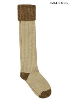 Celtic & Co Cream Men's Donegal Boot Socks (M62136) | LEI 251