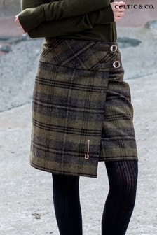 חצאית סקוטית של Celtic & Co. בירוק (M62184) | ‏512 ₪