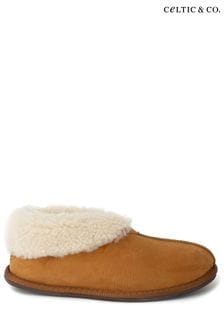 Celtic & Co. Mens Brown Sheepskin Bootee Slippers