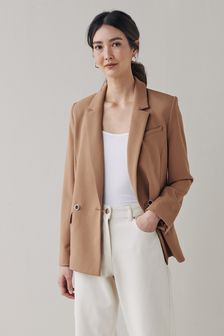 Camel Neutral Double Breasted Jacket (M62447) | $98