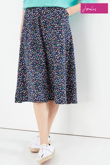 Joules Blue Eden Print Jersey Midi Skirt (M62566) | €43
