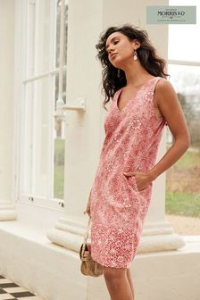 Morris & Co. Print Linen Blend Summer Shift Dress (M62618) | $51