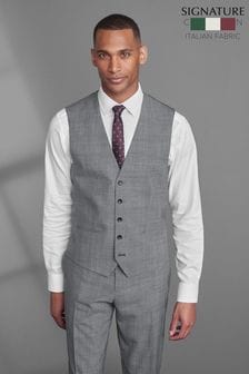 Grey Signature TG Di Fabio Wool Rich Check Suit: Waistcoat (M62898) | €32