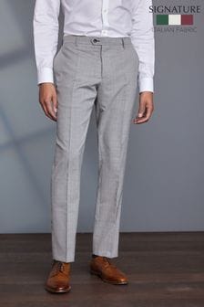 Light Grey Slim Fit Signature TG Di Fabio Wool Rich Puppytooth Suit: Trousers (M62899) | 96 €