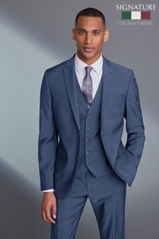 Light Blue Signature Tollegno Wool Suit: Jacket (M62911) | €93