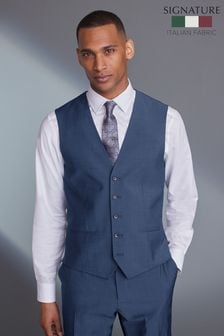 Light Blue Signature Tollegno Wool Suit: Waistcoat (M62912) | €30