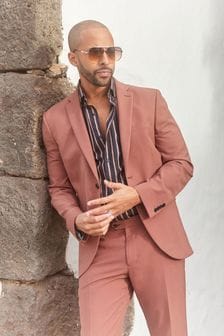 Brown Skinny Fit Motion Flex Suit: Jacket (M62930) | $119