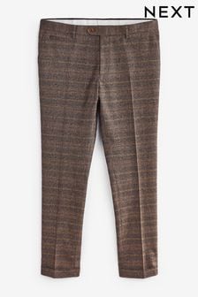 Brown - Karirasta obleka oprijetega kroja: hlače (M62945) | €18