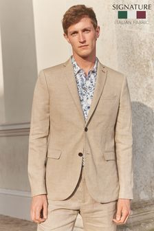 Neutral Signature Nova Fides 100% Linen Suit: Jacket (M62976) | $166