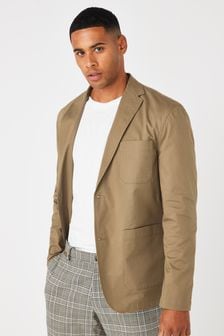 Tan Brown Relaxed Fit Cotton Rich Suit: Jacket (M62998) | €24