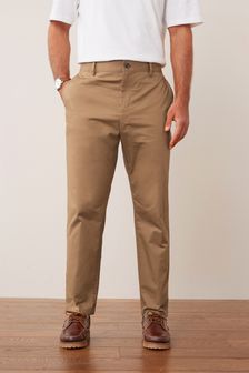 Tan Brown Relaxed Fit Cotton Rich Suit: Trousers (M62999) | $53