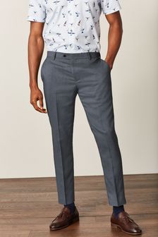 Blue Slim Fit Linen Suit: Trousers (M63004) | €47