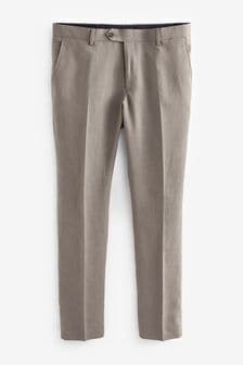 Grège - Pantalon de costume en lin (M63007) | €13