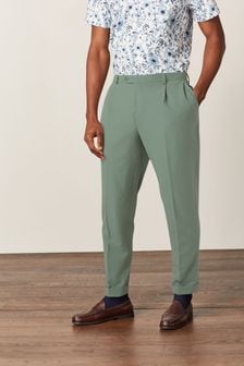 Green Relaxed Fit Motion Flex Stretch Suit: Trousers (M63112) | $60