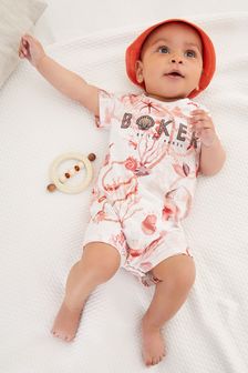 Baker by Ted Baker Printed Romper And Hat Set (M63566) | $41 - $44