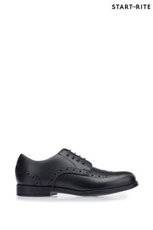Start-Rite Black Leather Brogue Pri Standard Fit Shoes