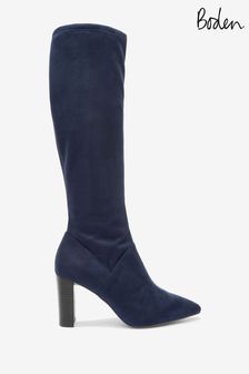 Boden Blue Pointed Toe Stretch Boots