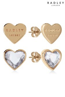 Radley Love Heart Shaped Twin Pack 18ct Gold Earrings (M64196) | €14.50
