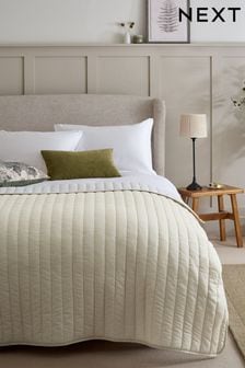 White Reversible Cotton Rich Bedspread (M64364) | $69 - $103