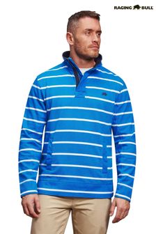 Raging Bull Blue Stripe Pique Quarter Zip Sweatshirt (M64559) | 86 € - 99 €