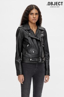 OBJECT Black Nandita Leather Jacket (M64729) | $313