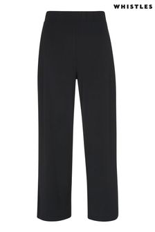 Whistles Black Wide Leg Jersey Trousers (M64972) | €75