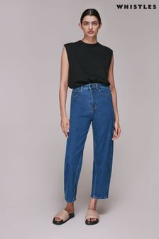 Whistles Barrel-Jeans aus Bio-Baumwolle mit Taper Leg und hohem Bund, Blau (M65025) | 146 €