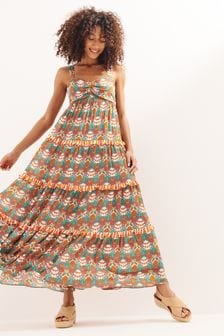 שמלת מקסי של Paolita X Label בהדפס תוכיים (M65888) | ‏601 ₪