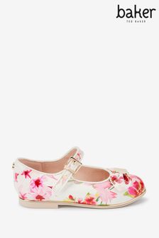Baker by Ted Baker White Floral Mary Jane Shoes (M66038) | ₪ 158