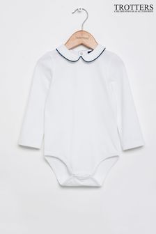 Trotters London Long Sleeve White Milo Piped Body (M66416) | €36