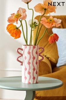 Pink Painted Ceramic Wiggle Vase (M66421) | OMR8