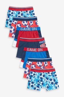  (M66517) | HK$150 - HK$183 紅色/藍色足球 - 7件裝四角褲 (2-16歲)