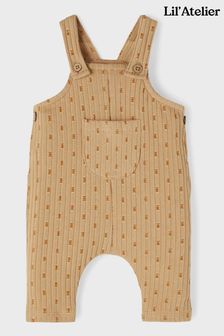 Lil'Atelier Baby Beige Sweetie Print Ribbed Dungarees (M67104) | 15 €