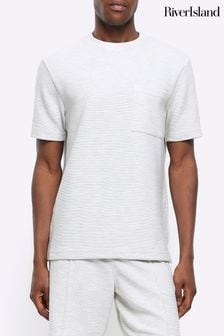River Island Grey Regular Fit Smart T-Shirt (M67273) | $30