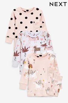 Pink/Cream 3 Pack Unicorn Pyjamas (9mths-8yrs) (M67323) | $52 - $63