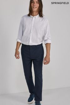 Springfield Blue Textured Two-Tone Formal Chinos