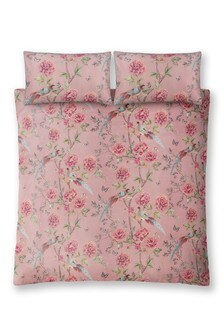 طقم من غطاء لحاف وغطاء وسادة وردي فاتح زهور طراز صيني من Paloma Home