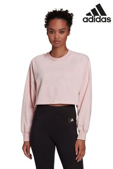 adidas Pink Studio Lounge Crop Sweatshirt (M67720) | ₪ 233
