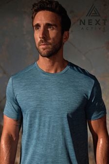 Blue Short Sleeve Tee Active Gym & Training T-Shirt (M68201) | $25