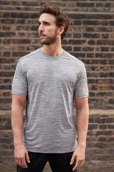 Grey Short Sleeve Tee Active Gym & Training T-Shirt (M68210) | 22 €